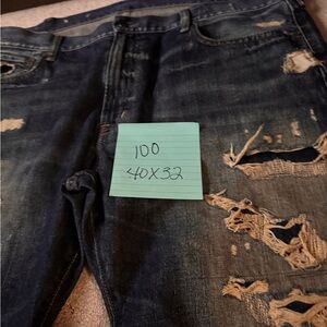 Polo by Ralph Lauren Dark Blue Distressed Jeans